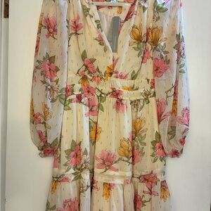 Maeve Pink and Orange Floral Dress